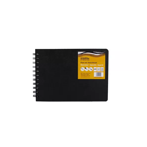 A5 Plein Air Watercolour Sketchbook L'scape Black Pop Cover 20sh 225gsm