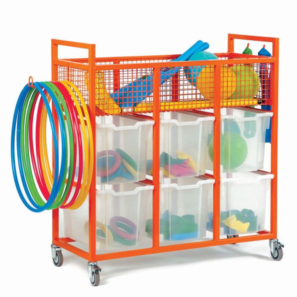 6 Jumbo Tray Metal Sports Trolley w1050xd430xh1480mm | Creative Activity