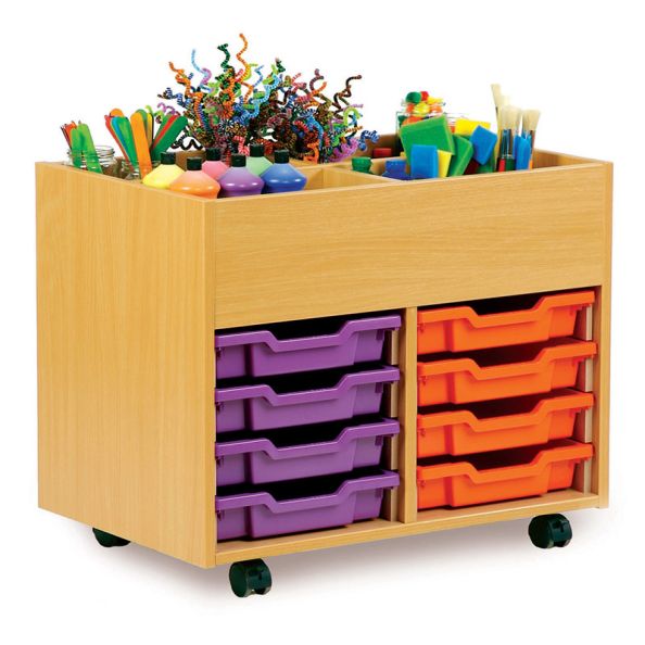 4 Bay Kinderbox Art Storage Unit w690xd453xh600mm Beech | Creative Activity