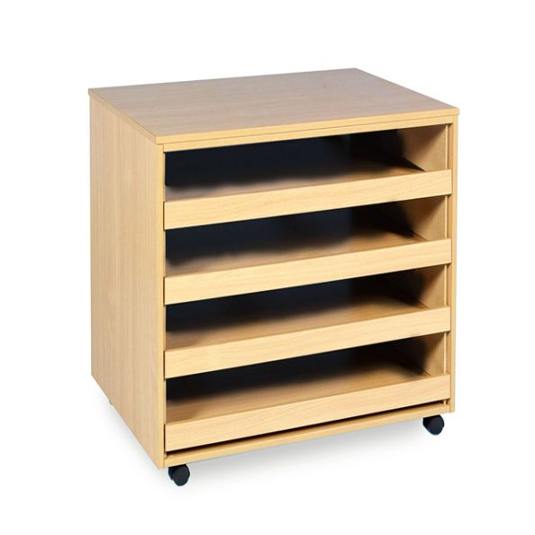 Mobile Paper Storage Chest Without Doors c/w 4 drawers | Creative Activity