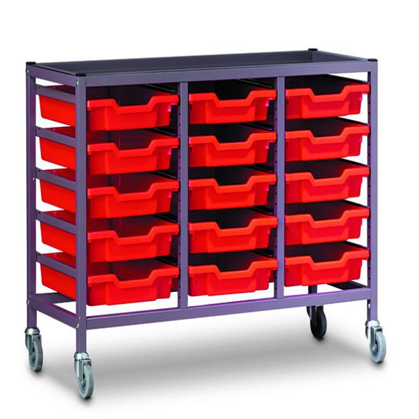 TecniStor Mobile 15 Tray Trolley w1055xd420xh725mm | Creative Activity