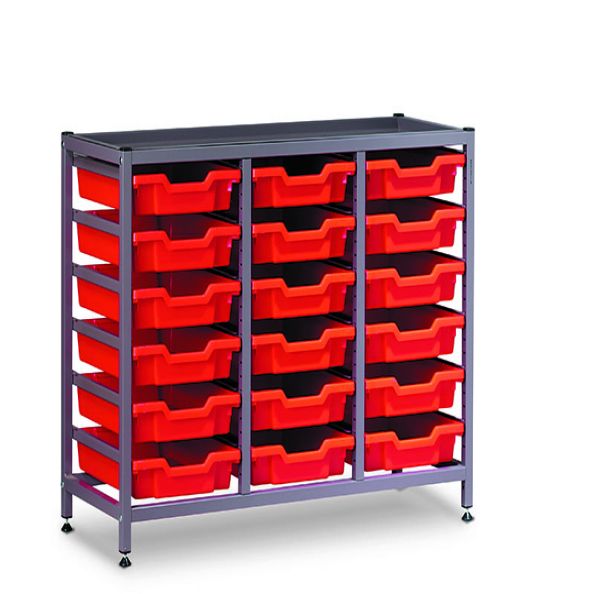 TecniStor Static Tray Unit c/w 18 trays w1055xd420xh725mm | Creative Activity