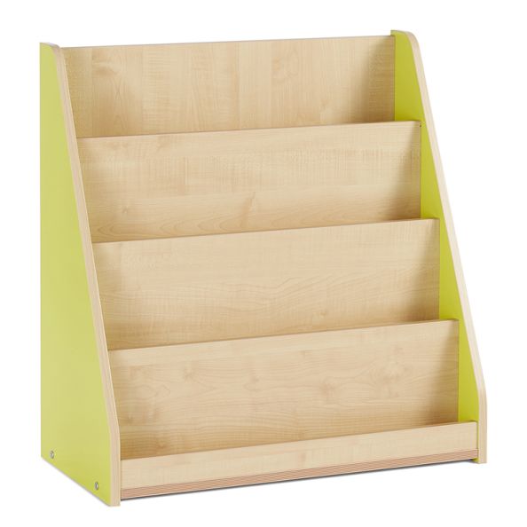 Single sided library unit with 4 tiered fixed shelves - Lime | Creative Activity