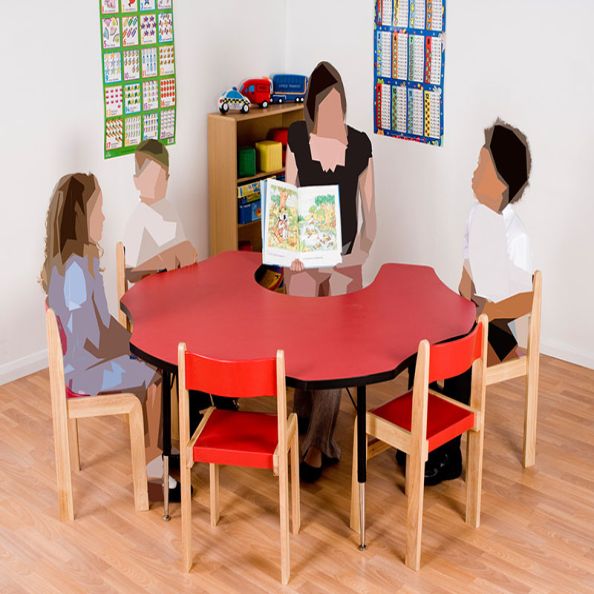 Height Adjustable Teacher's Flower Table - Blue | Creative Activity