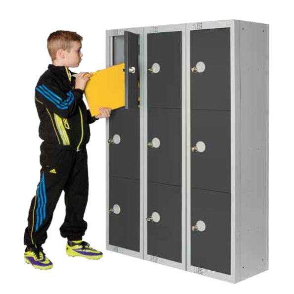 Three Door Low Height Locker - 1370x300x300-3DNest 1  3d | Creative Activity