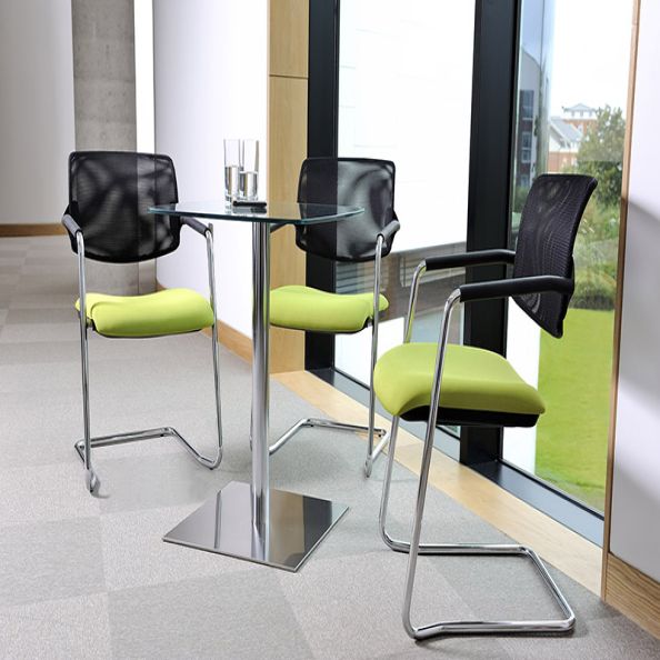 Topaz Mesh Upholstered Chair with Cantilever Frame and Arms | Creative Activity